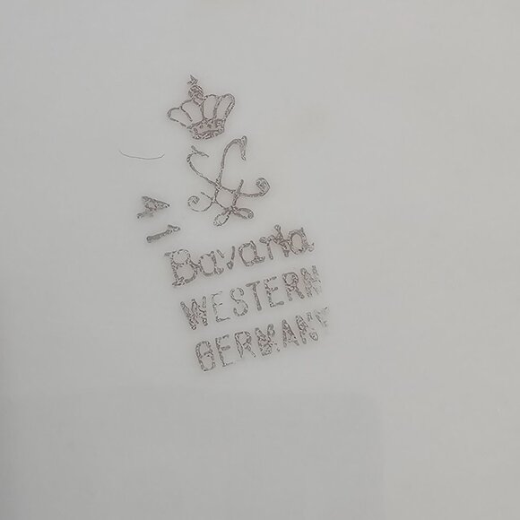 Schaller Bavaria Regency Oval Bowl 9.5" scallop edge gold trim 50s West Germany - Picture 2 of 9